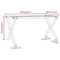 vidaXL Nohy konferenčného stolíka X-rám 70x30x43 cm oceľ