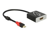 Video adaptér - Mini DisplayPort s pinmi (male) do HDMI so zdierkami (female) - 20 cm - sivá, čierna