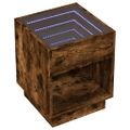 vidaXL Konferenčný stolík s nekonečnými LED dymový dub 40x40x50 cm