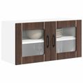 vidaXL Nástenný sklenený kabinet LUCCA Hnedý dub 80 x 31 x 40 cm
