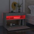 vidaXL Nočný stolík a LED svetlá betónovosivý 60x35x40 cm