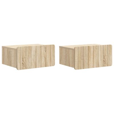 vidaXL Nástenná nočná skrinka 2 pcs Dub sonoma 49 x 34,5 x 24 cm