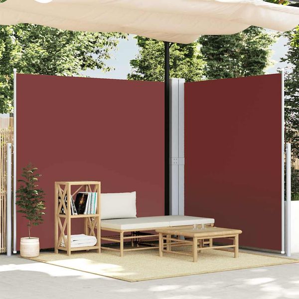 vidaXL Zaťahovacia bočná markíza hnedá 220x600 cm