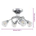 vidaXL Stropná lampa so sklenými tienidlami na 4 LED žiarovky G9