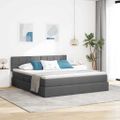 vidaXL Postel s úložným prostorem a matrací Tmavo šedá 180 x 200 cm