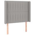 vidaXL Čelo postele s LED bledosivé 83x16x118/128 cm látka