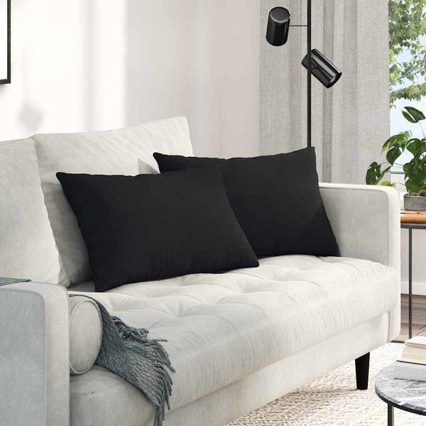 vidaXL Vankúše na pohovku 2 pcs Čierna 60 x 40 cm látka