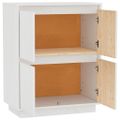 vidaXL Komoda, biela 60x34x75 cm, borovicový masív
