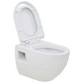vidaXL Závesné WC, keramické, biele