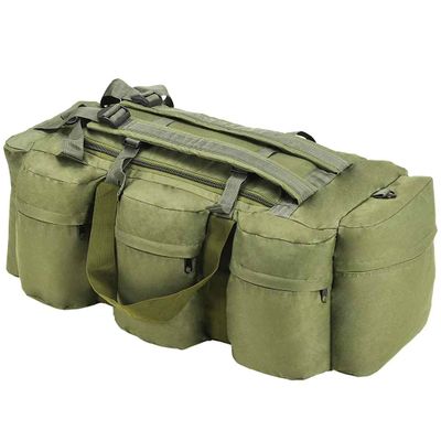 vidaXL Športová taška 3 v 1, army štýl 45 l, olivovo zelená
