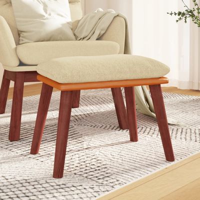 vidaXL Podnožka krémová 45x29,5x35 cm látka a umelá koža
