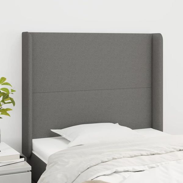 vidaXL Čelo postele so záhybmi tmavosivé 93x16x118/128 cm látka