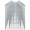 vidaXL Gabiónová vyvýšená posteľ 2 ks 400 x 50 x 60 cm Strieborná