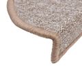 vidaXL Schodové rohože 15 ks 56x17x3 cm svetlohnedé polkruhové