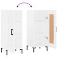 vidaXL Komoda biela 34,5x34x90 cm spracované drevo