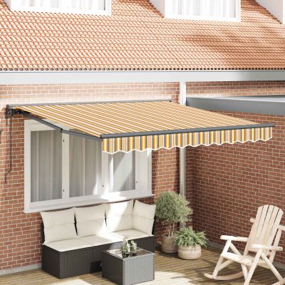 vidaXL Rám markízy Žltá a Šedá 300 x 250 cm Polyester s PU povrchom