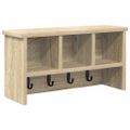 vidaXL Vešiak na stenu Nástenná montáž Sonoma dub 50 x 16 x 26 cm
