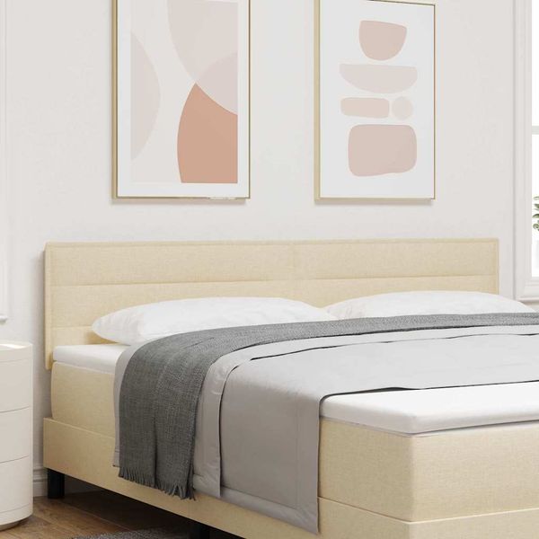 vidaXL LED hlavová doska s LED pásikmi Krémová 180 cm látka