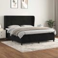 vidaXL Posteľný rám boxspring s matracom čierny 160x200 cm zamat