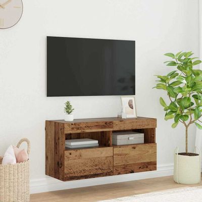 vidaXL TV nástenná skriňa Staré drevo 80 x 30 x 40 cm Kompozitné drevo