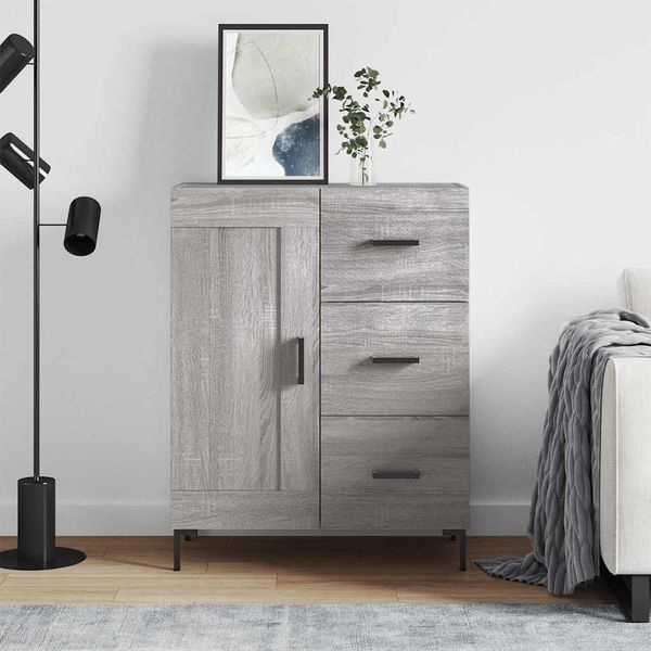 vidaXL Komoda sivý dub sonoma 69,5x34x90 cm kompozitné drevo