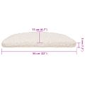 vidaXL Schodové rohože 30 ks 56x17x3 cm biele polkruhové