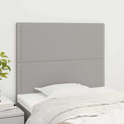 vidaXL Čelo postele svetlosivé 100x5x118/128 cm látkové