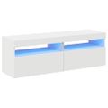 vidaXL TV skrinky s LED svetlami biele 60x35x40 cm