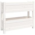 vidaXL Kvetináč biely 77x25x66 cm borovicový masív