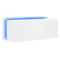 vidaXL TV nástenná skrinka s LED svetlami biela 80x35x31 cm