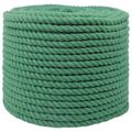 vidaXL Bavlnený povraz 10 mm 100 m Zelená 100% bavlna