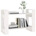 vidaXL Knižnica/deliaca stena biela 80x35x56,5 cm masívna borovica