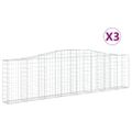 vidaXL Oblúkové gabiónové koše 3ks 400x30x100/120cm pozinkované železo