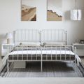 vidaXL Kovový rám postele s predným a zadným čelom biely 183x213 cm
