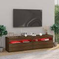vidaXL TV skrinky s LED svetlami 2 ks hnedý dub 75x35x40 cm