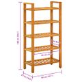vidaXL Regál na topánky s 5 policami 50x27x100 cm dubový masív