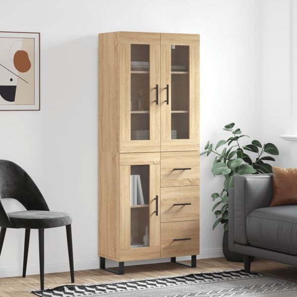vidaXL Vysoká skrinka dub sonoma 69,5x34x180 cm spracované drevo
