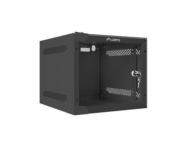 LANBERG RACKOVÁ SKRIŇA 10'' NÁSTENNÁ 4U/280X310 (FLAT PACK) S PRESKLENÝMI DVERMI ČIERNA