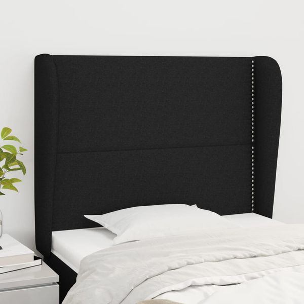 vidaXL Čelo postele so záhybmi čierne 93 x 23 x 118/128 cm látka