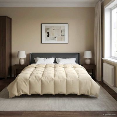 vidaXL Prikrývka na celý rok Krémová 200 x 220 cm Mikrovlákno