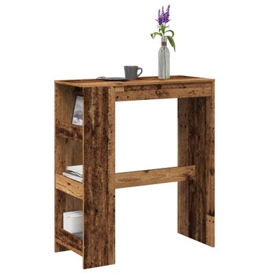 vidaXL Barový stôl s policami staré drevo 90x40x103,5 cm kompoz. drevo