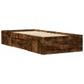 vidaXL Posteľný rám bez matraca dymový dub 75x190 cm kompozitné drevo