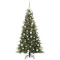 vidaXL Umelý Sklápací Vianočný Stromček s 300 LED-i 180 cm PE a PVC