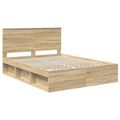 vidaXL Rám postele Sonoma dub 150 x 200 cm Masívne borovicové drevo