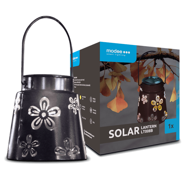 Modee záhradná solárna LED lampa-lampáš LT008B 11 cm, čierna (ML-LT008)