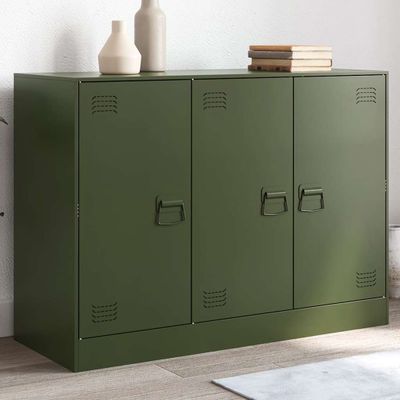 vidaXL Komoda olivovozelená 99x39x73 cm oceľ