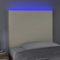 vidaXL Čelo postele krémové 100x5x118/128 cm umelá koža