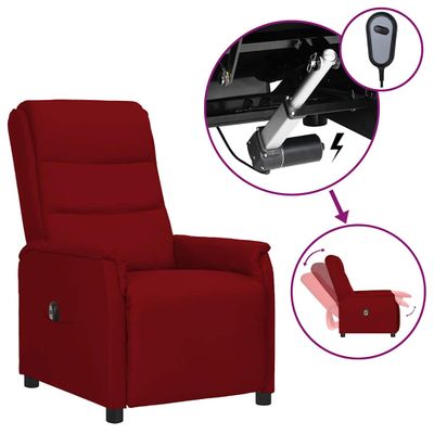 vidaXL Elektrické sklápacie kreslo vínové červené umelá koža