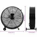 vidaXL Priemyselný bubnový ventilátor 77 cm 187,7 W, čierny