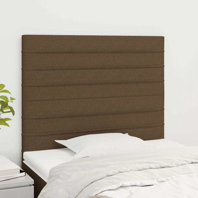 vidaXL Čelo postele tmavohnedé 100x5x118/128 cm látkové